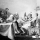 An operator making an incision behind the ear of a seated patient, two assistants restraining the patient, and six other people in the room. Oil painting attributed to Joachim van den Heuvel, 163-.